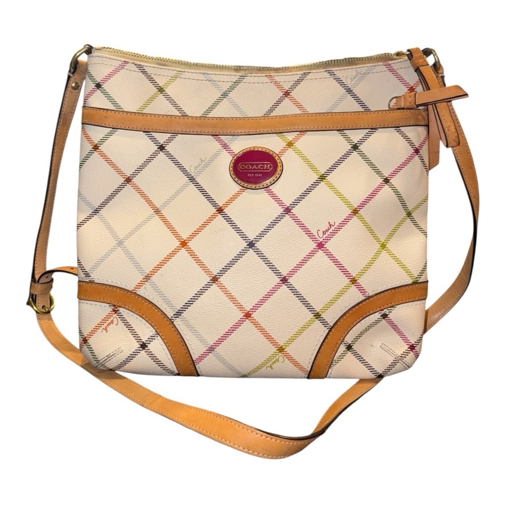 Coach Fact Heritage Tattersall Swingpack Cross Multicolor Plaid Style F21901 P3